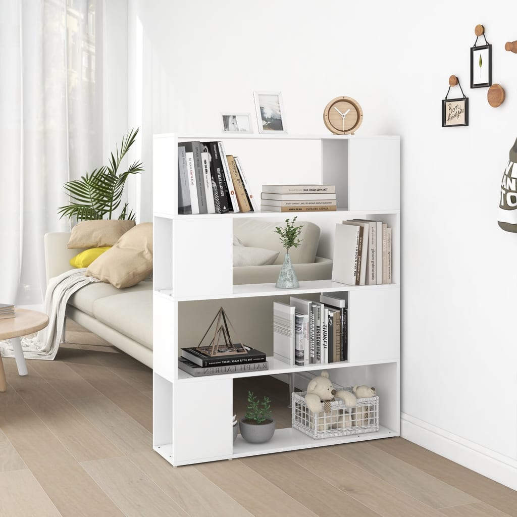 Book Cabinet Room Divider White 100x24x124 cm - Newstart Furniture