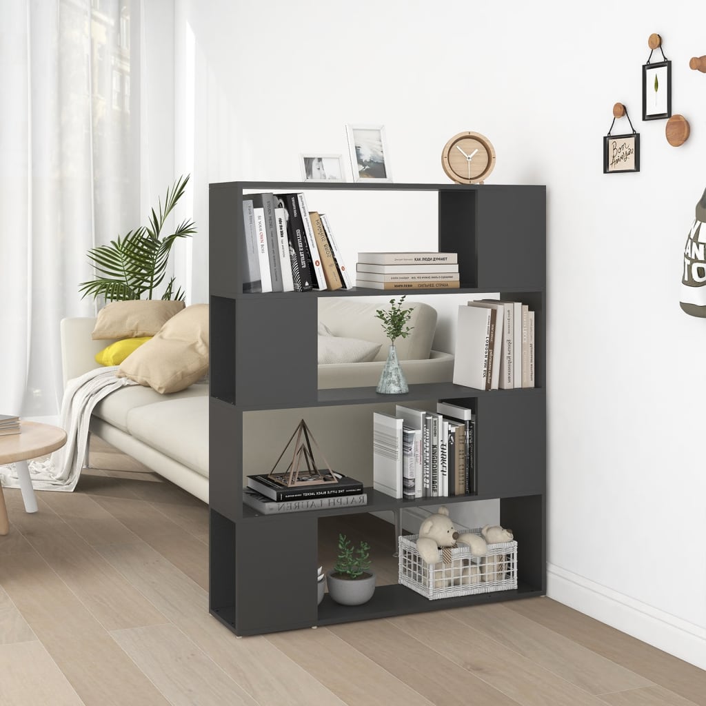 Book Cabinet Room Divider Grey 100x24x124 cm - Newstart Furniture