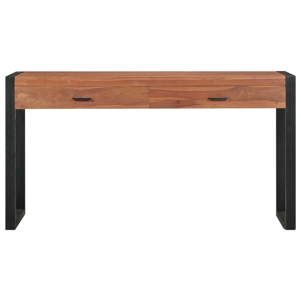 Desk with 2 Drawers 120x40x75 cm Solid Wood Teak - Newstart Furniture