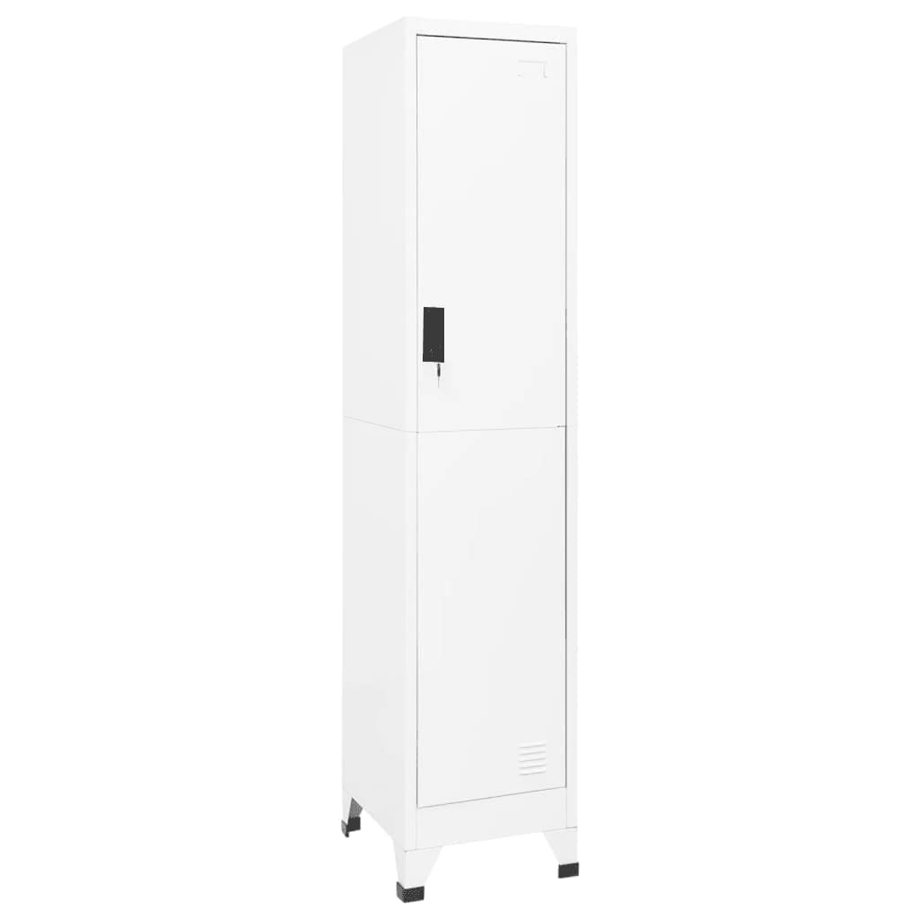 Locker Cabinet White 38x45x180 cm Steel - Newstart Furniture