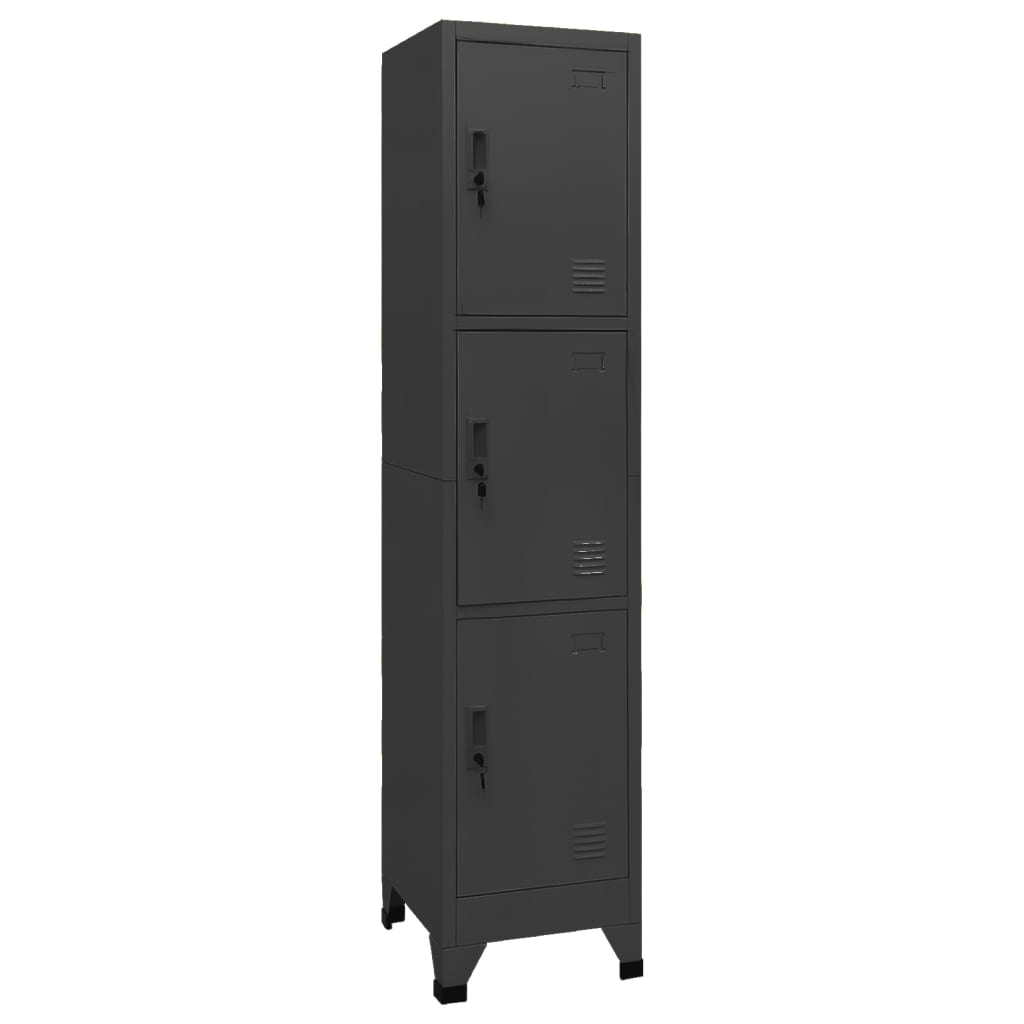 Locker Cabinet Anthracite 38x45x180 cm Steel - Newstart Furniture