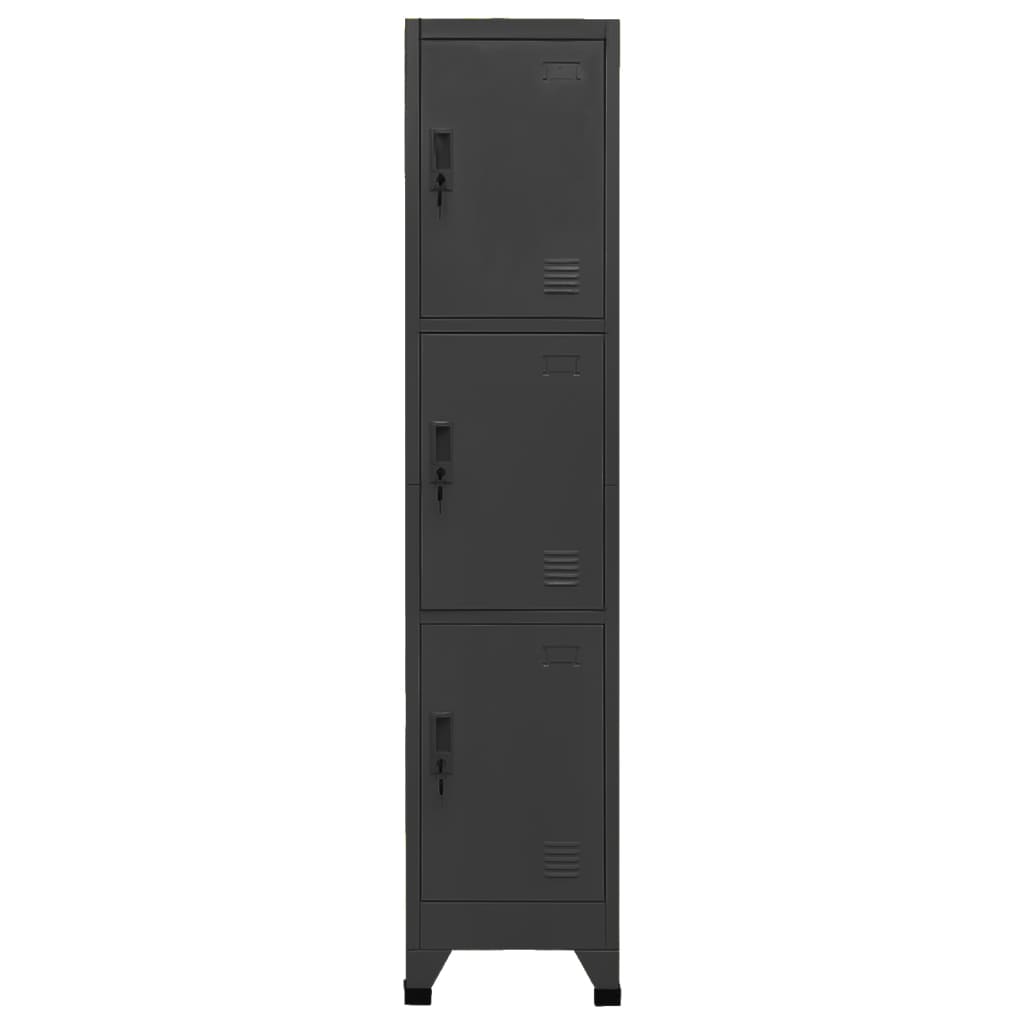 Locker Cabinet Anthracite 38x45x180 cm Steel - Newstart Furniture