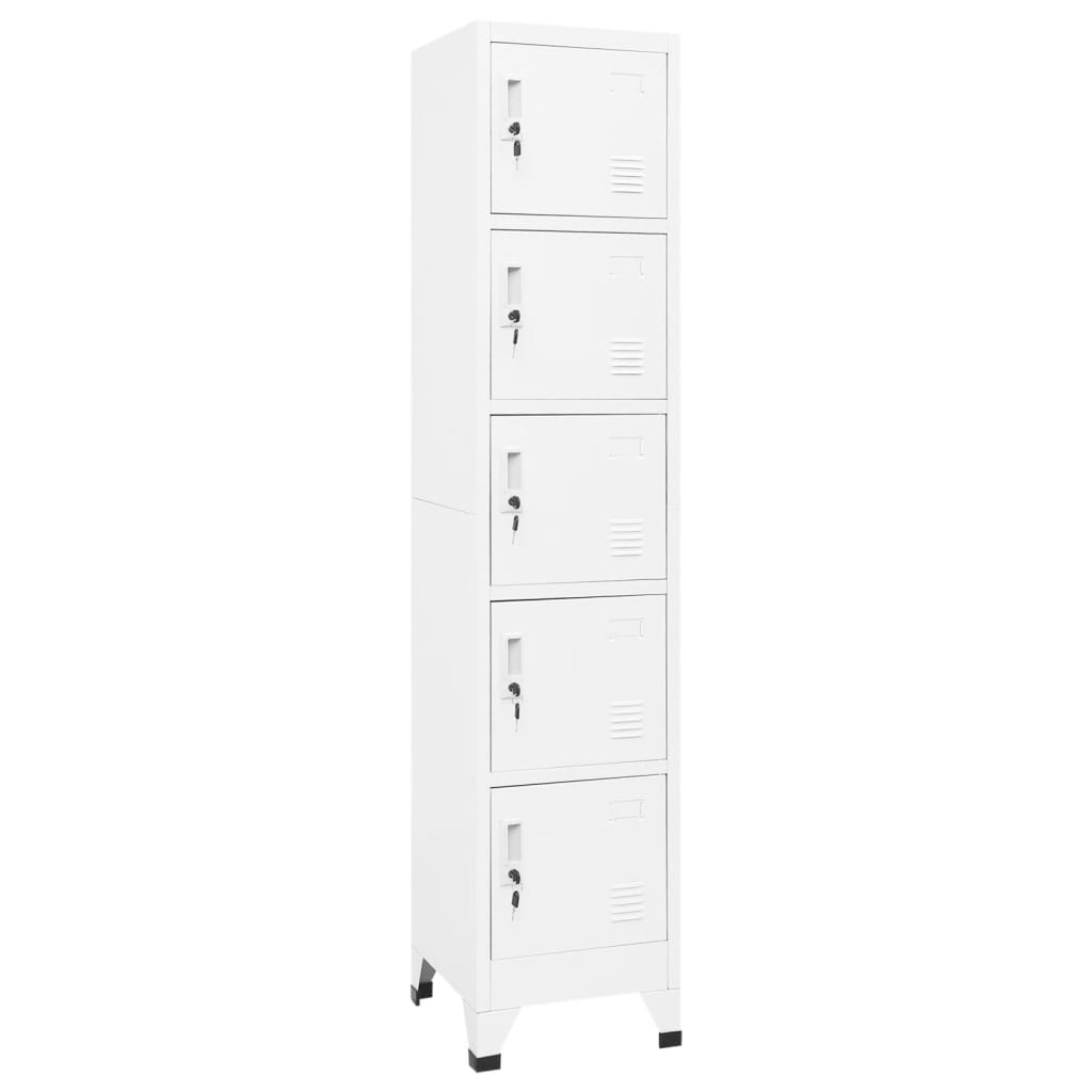 Locker Cabinet White 38x40x180 cm Steel - Newstart Furniture