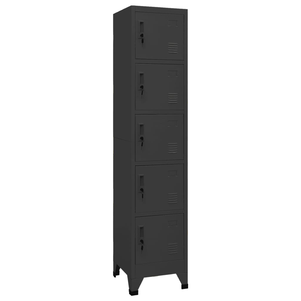 Locker Cabinet Anthracite 38x40x180 cm Steel - Newstart Furniture