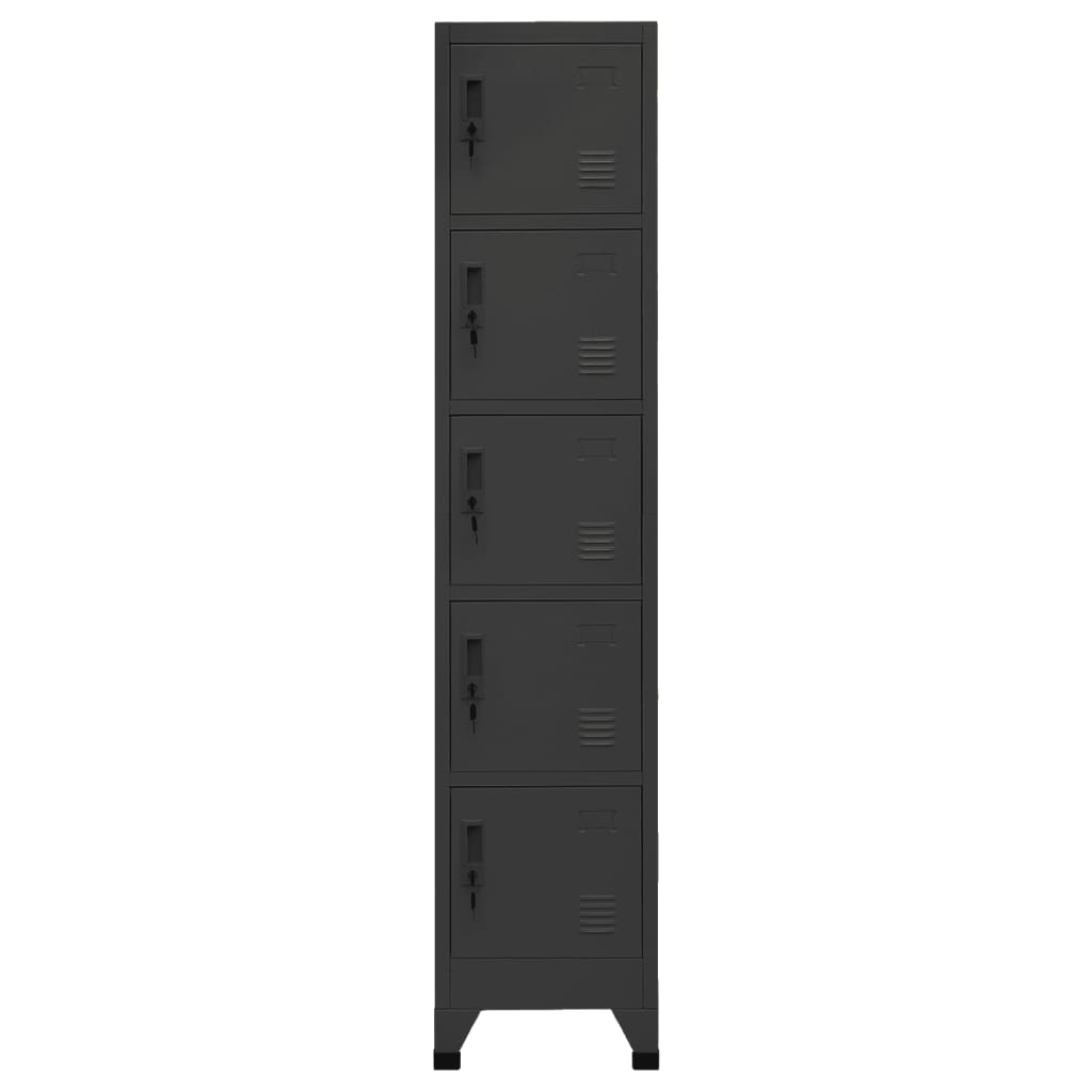 Locker Cabinet Anthracite 38x40x180 cm Steel - Newstart Furniture