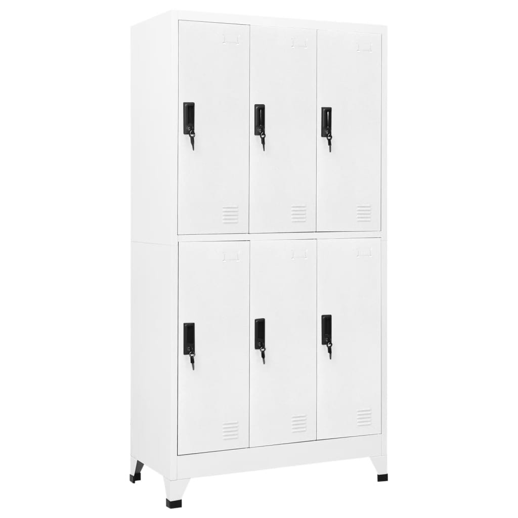 Locker Cabinet White 90x45x180 cm Steel - Newstart Furniture