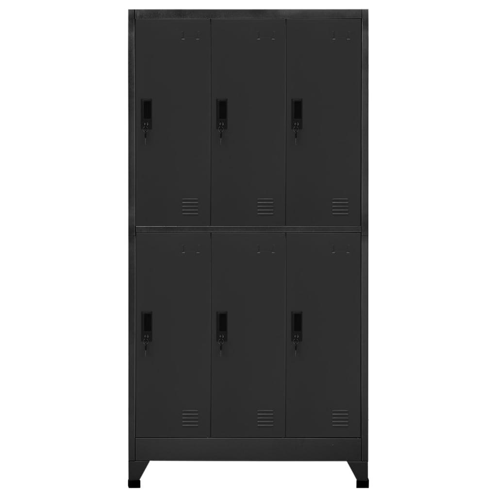 Locker Cabinet Anthracite 90x45x180 cm Steel - Newstart Furniture