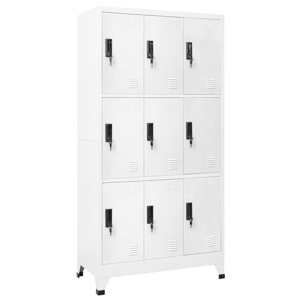 Locker Cabinet White 90x45x180 cm Steel - Newstart Furniture