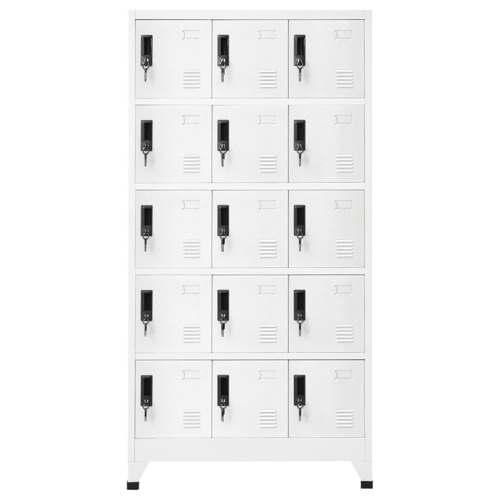Locker Cabinet White 90x40x180 cm Steel - Newstart Furniture