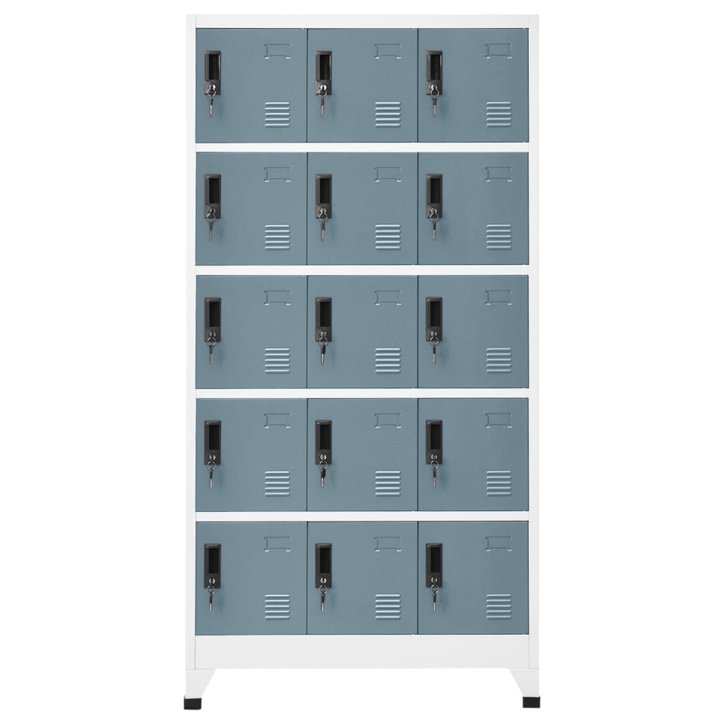 Locker Cabinet Light Grey and Dark Grey 90x40x180 cm Steel - Newstart Furniture