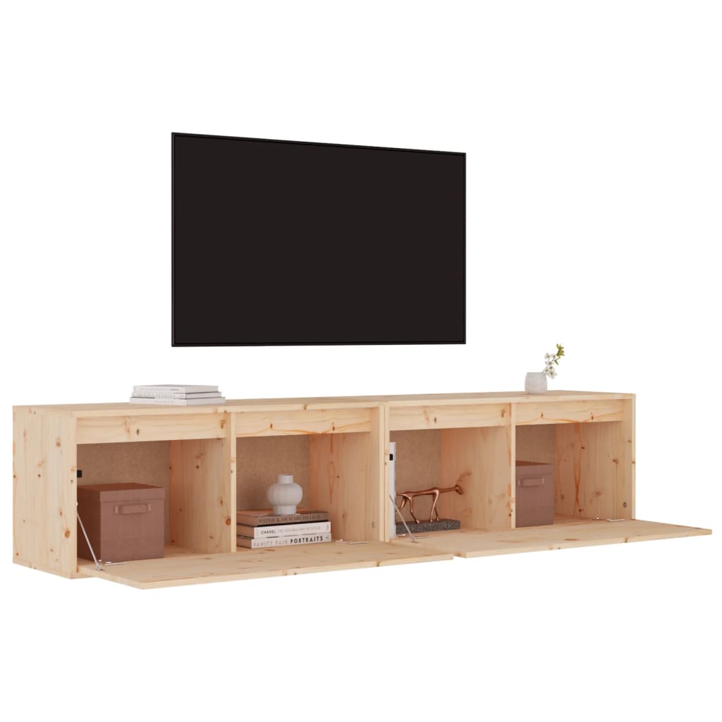 Wall Cabinets 2 pcs 80x30x35 cm Solid Wood Pine - Newstart Furniture