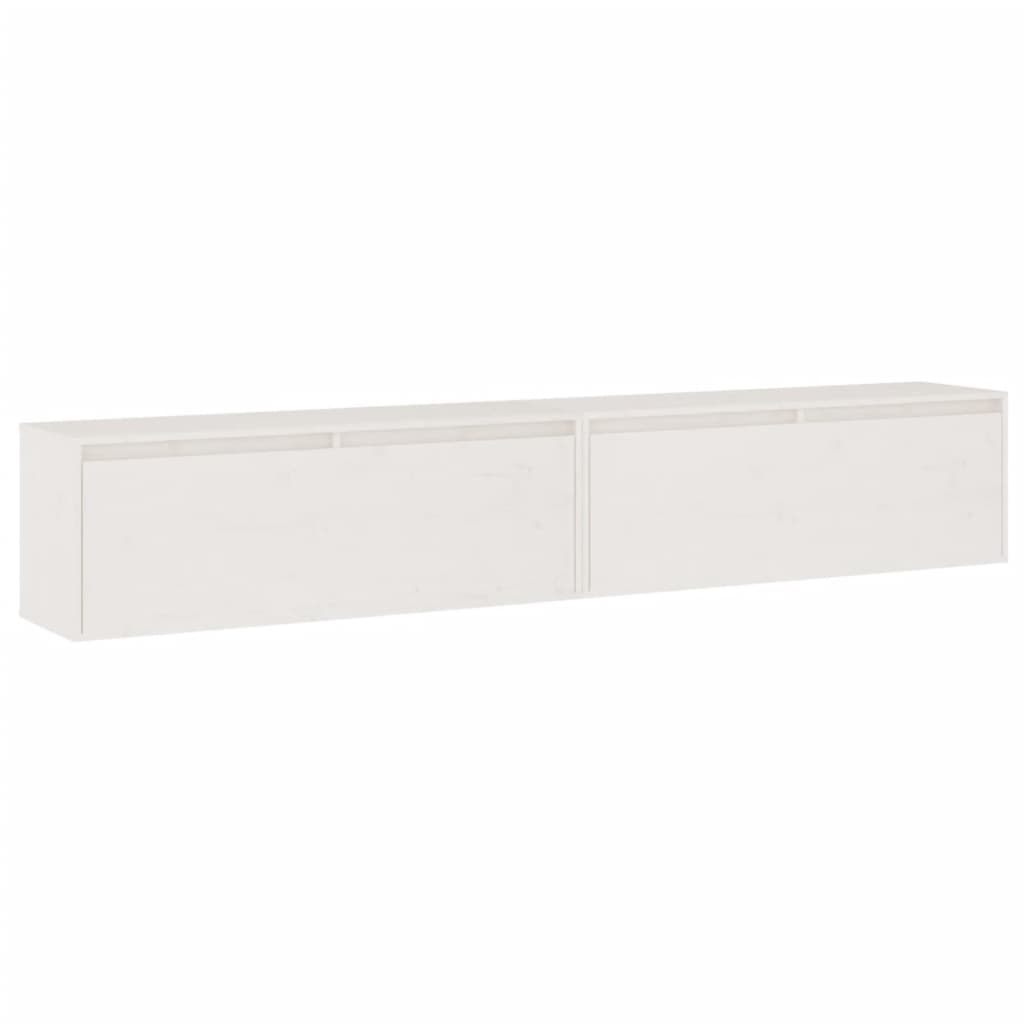 Wall Cabinets 2pcs White 100x30x35 cm Solid Wood Pine - Newstart Furniture