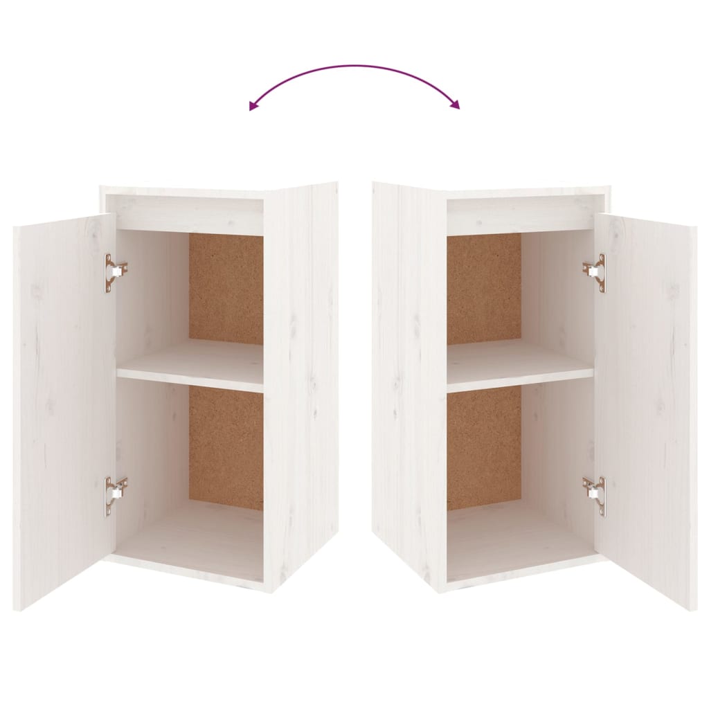 Wall Cabinet White 30x30x60 cm Solid Wood Pine - Newstart Furniture