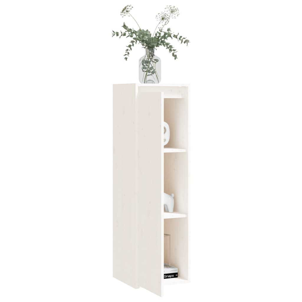 Wall Cabinet White 30x30x100 cm Solid Wood Pine - Newstart Furniture