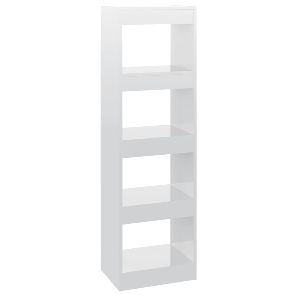 Book Cabinet/Room Divider High Gloss White 40x30x135 cm - Newstart Furniture