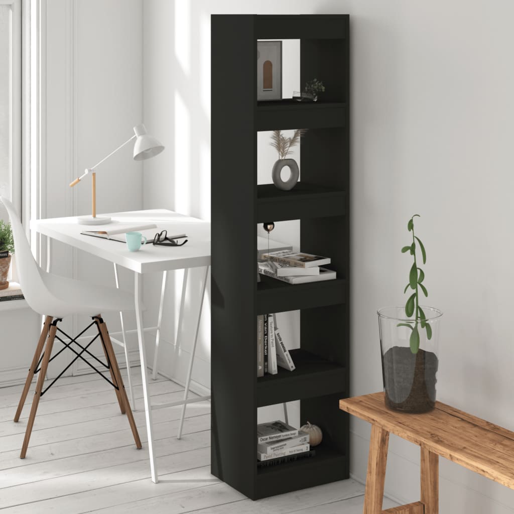 Book Cabinet/Room Divider Black 40x30x166 cm - Newstart Furniture