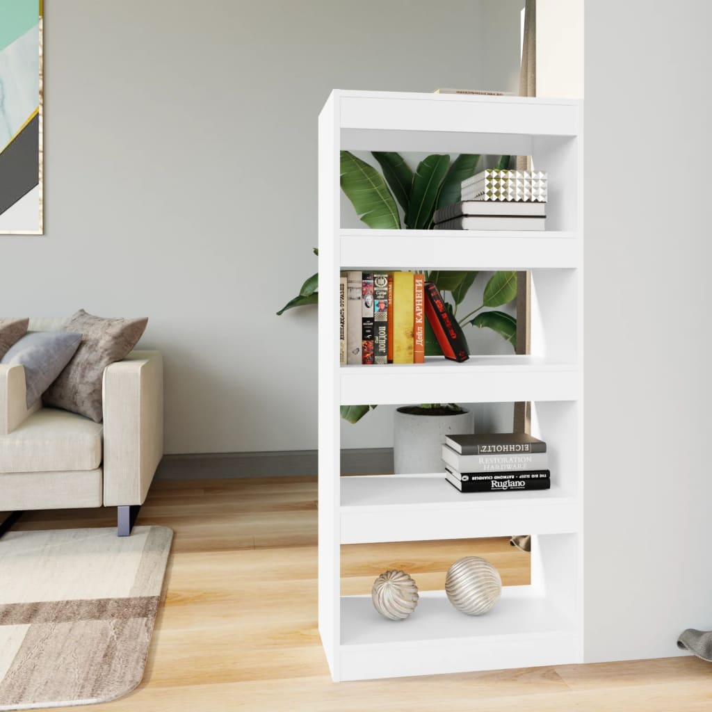 Book Cabinet/Room Divider White 60x30x135 cm Engineered Wood - Newstart Furniture