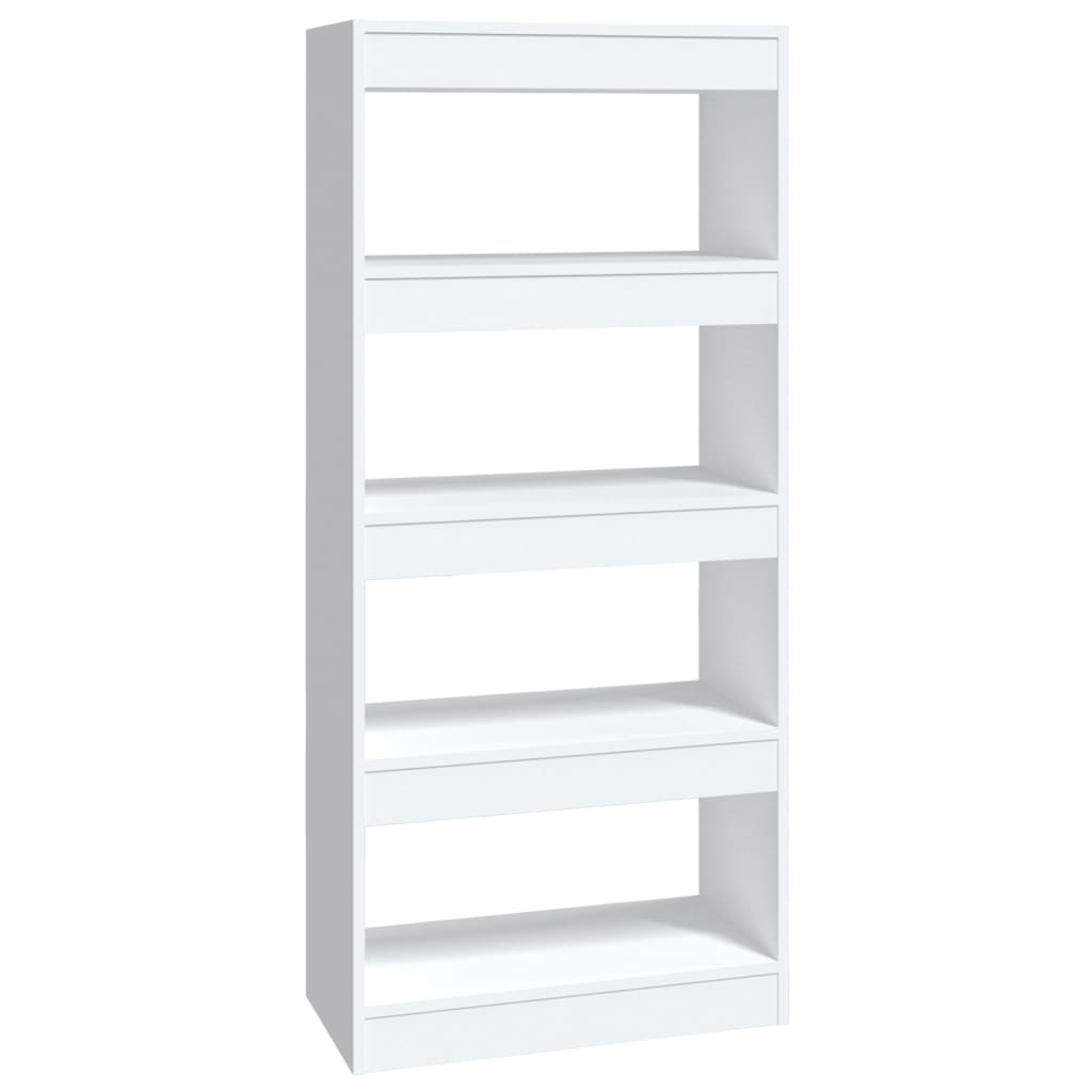 Book Cabinet/Room Divider High Gloss White 60x30x135 cm Engineered Wood - Newstart Furniture