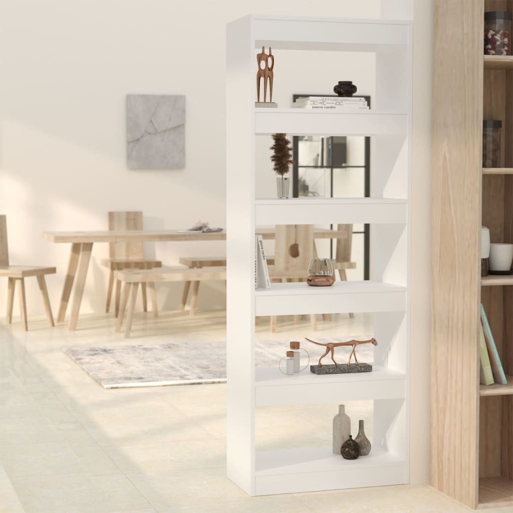 Book Cabinet/Room Divider White 60x30x166 cm Engineered Wood - Newstart Furniture