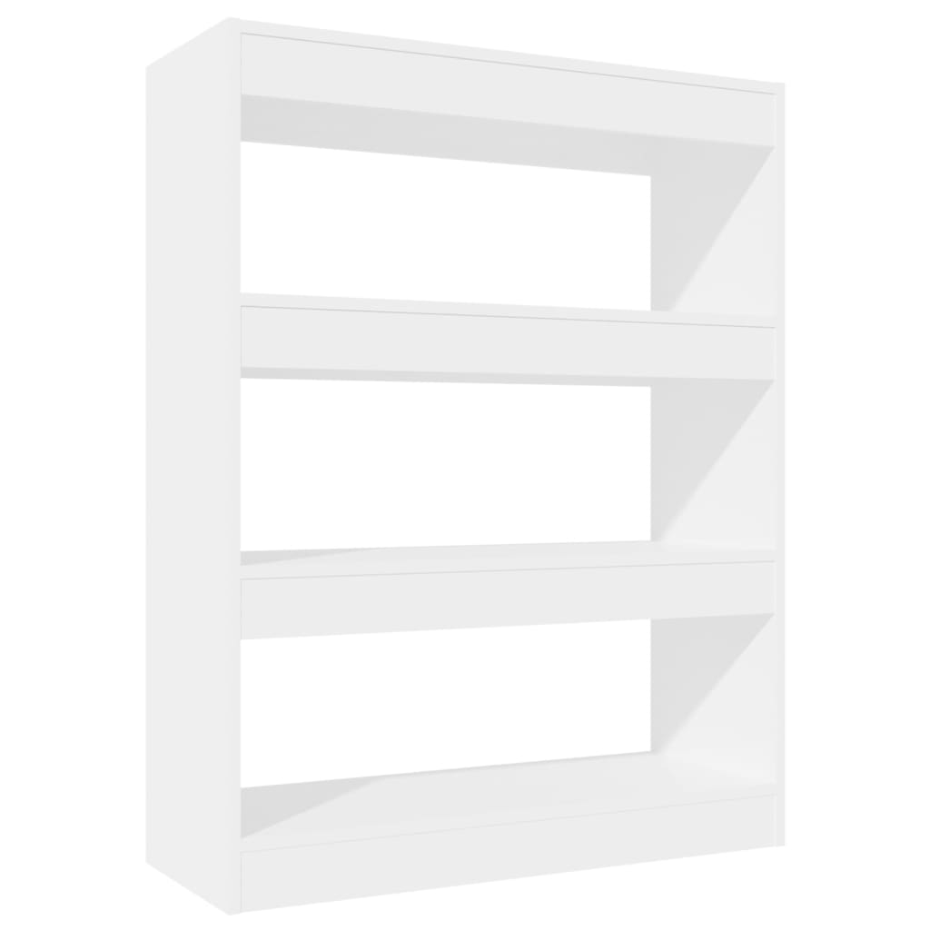 Book Cabinet/Room Divider High Gloss White 80x30x103 cm Engineered wood - Newstart Furniture