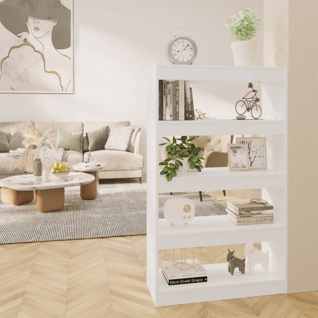Book Cabinet/Room Divider White 80x30x135 cm Engineered Wood - Newstart Furniture