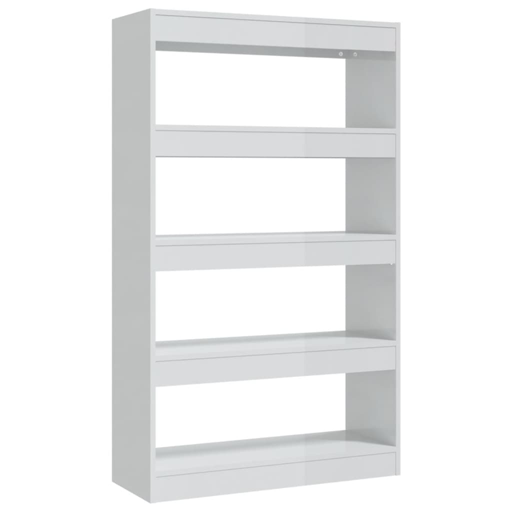 Book Cabinet/Room Divider High Gloss White 80x30x135 cm Engineered Wood - Newstart Furniture