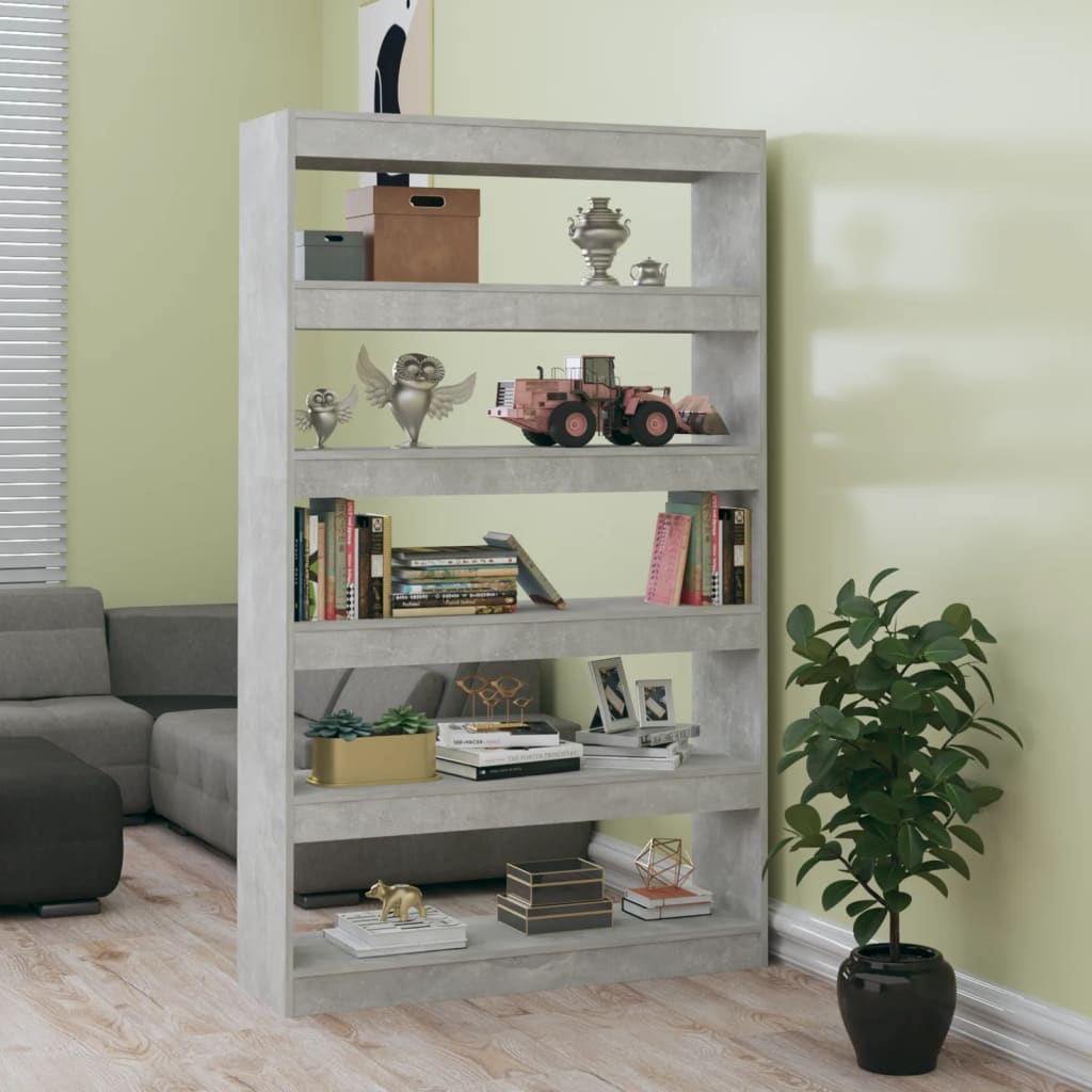 Book Cabinet/Room Divider Concrete Grey 100x30x166 cm - Newstart Furniture
