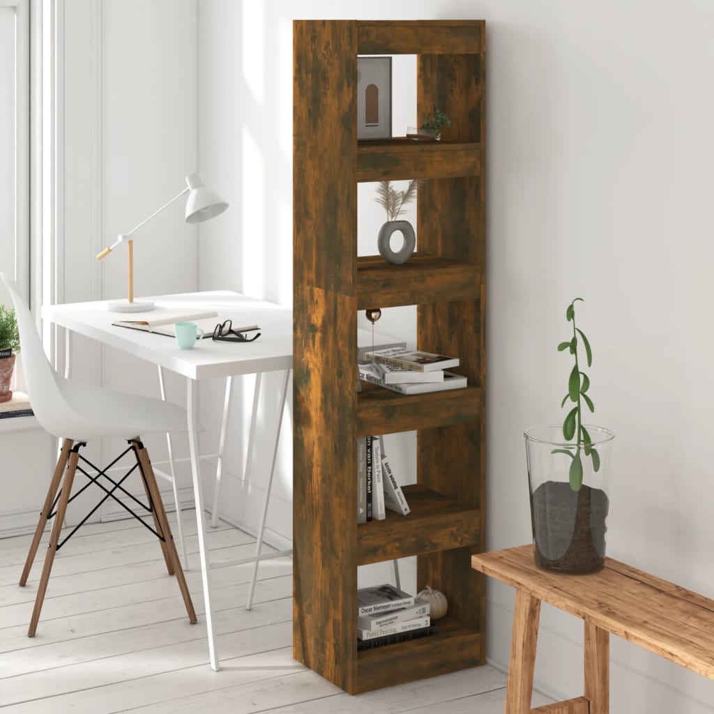 Book Cabinet/Room Divider Smoked Oak 40x30x166 cm - Newstart Furniture