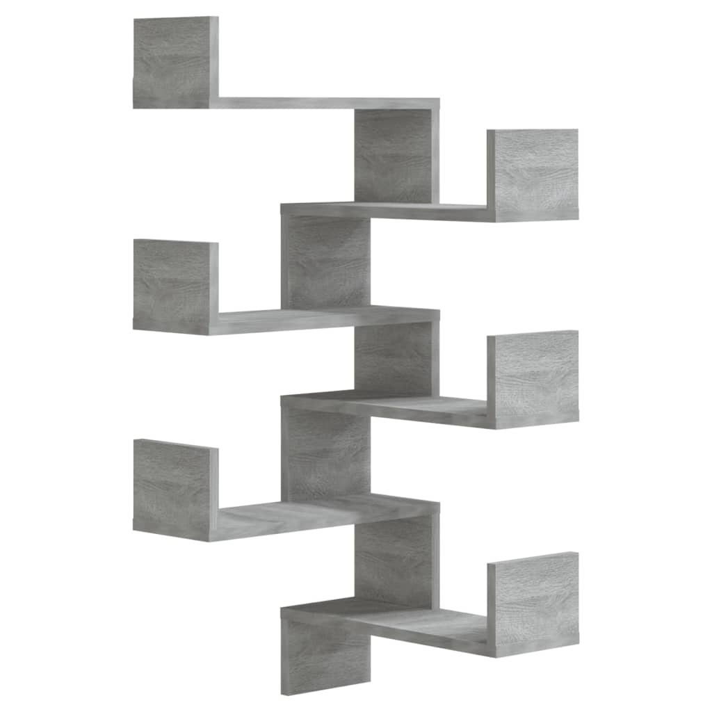 Wall Corner Shelves 2 pcs Grey Sonoma 40x40x50 cm Engineered Wood - Newstart Furniture