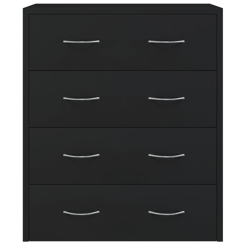 Sideboard with 4 Drawers 60x30.5x71 cm Black - Newstart Furniture