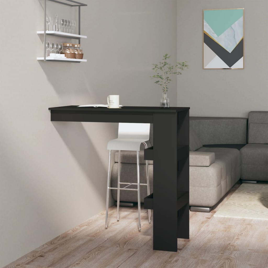 Wall Bar Table Black 102x45x103.5 cm Engineered Wood - Newstart Furniture