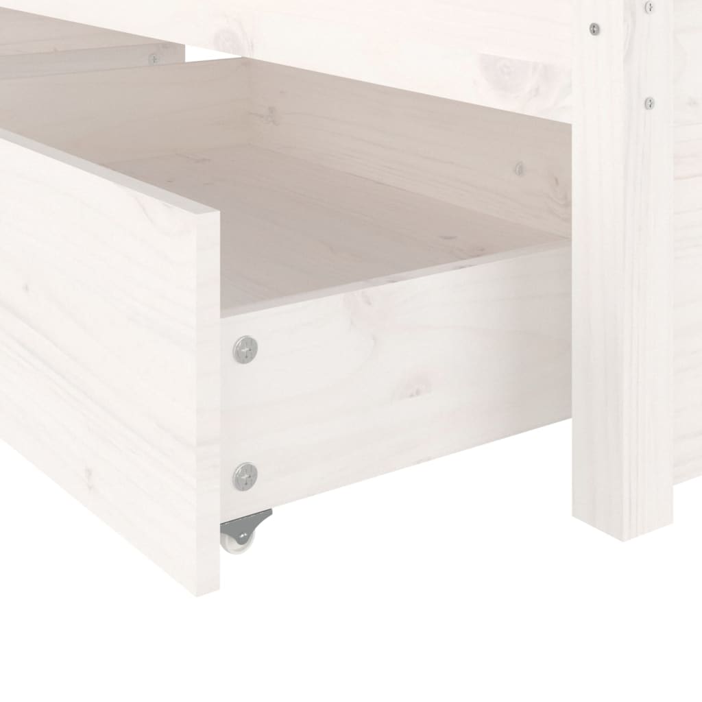 Bed Frame with Drawers White 183x203 cm King Size