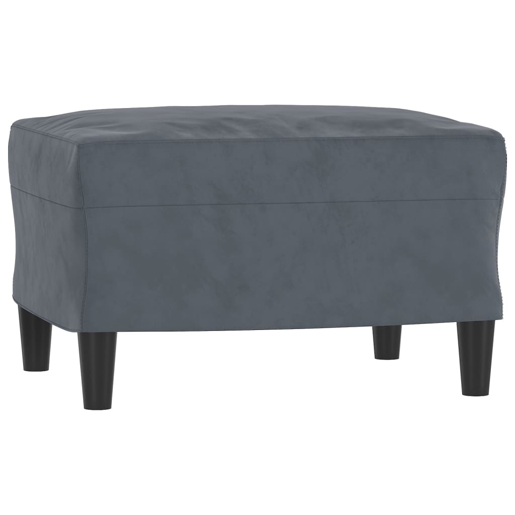 Footstool Dark Grey 60x50x41 cm Velvet - Newstart Furniture