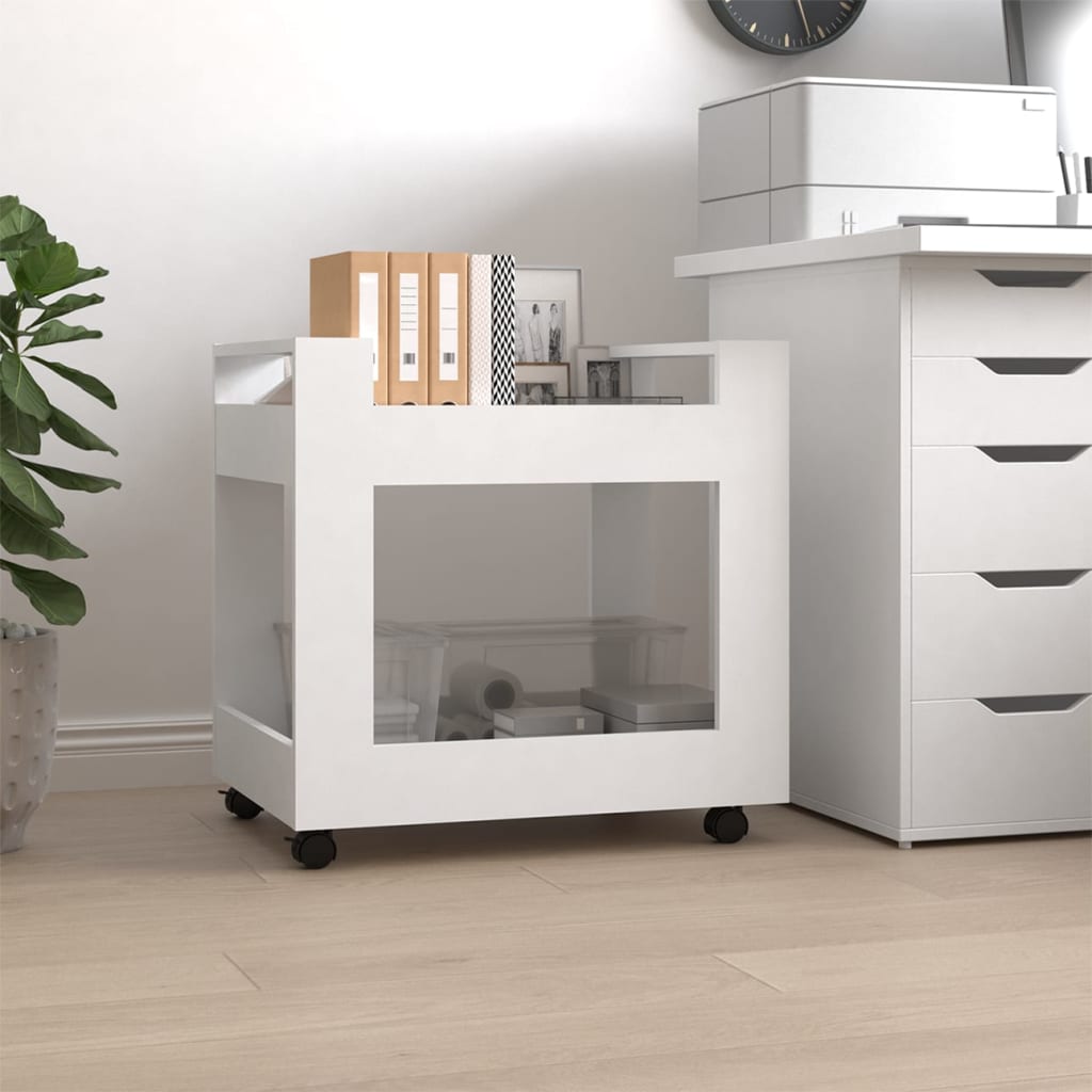 Desk Trolley White 60x45x60 cm Engineered Wood - Newstart Furniture