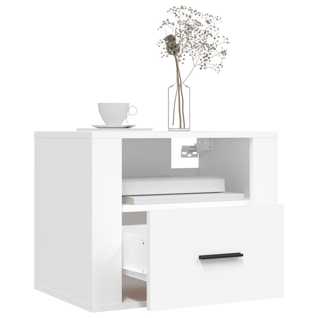 Wall-mounted Bedside Cabinets 2 pcs White 50x36x40 cm - Newstart Furniture