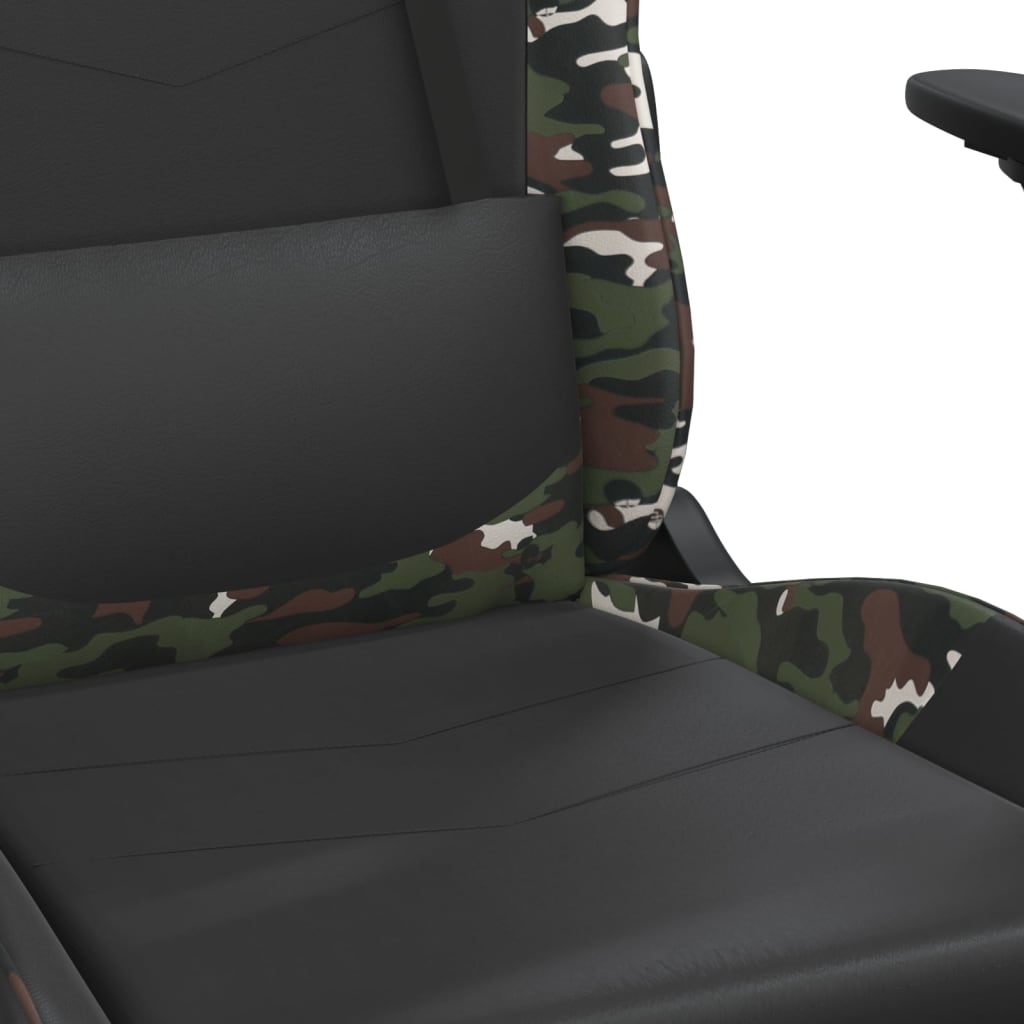 Gaming Chair with Footrest Black and Camouflage Faux Leather - Newstart Furniture