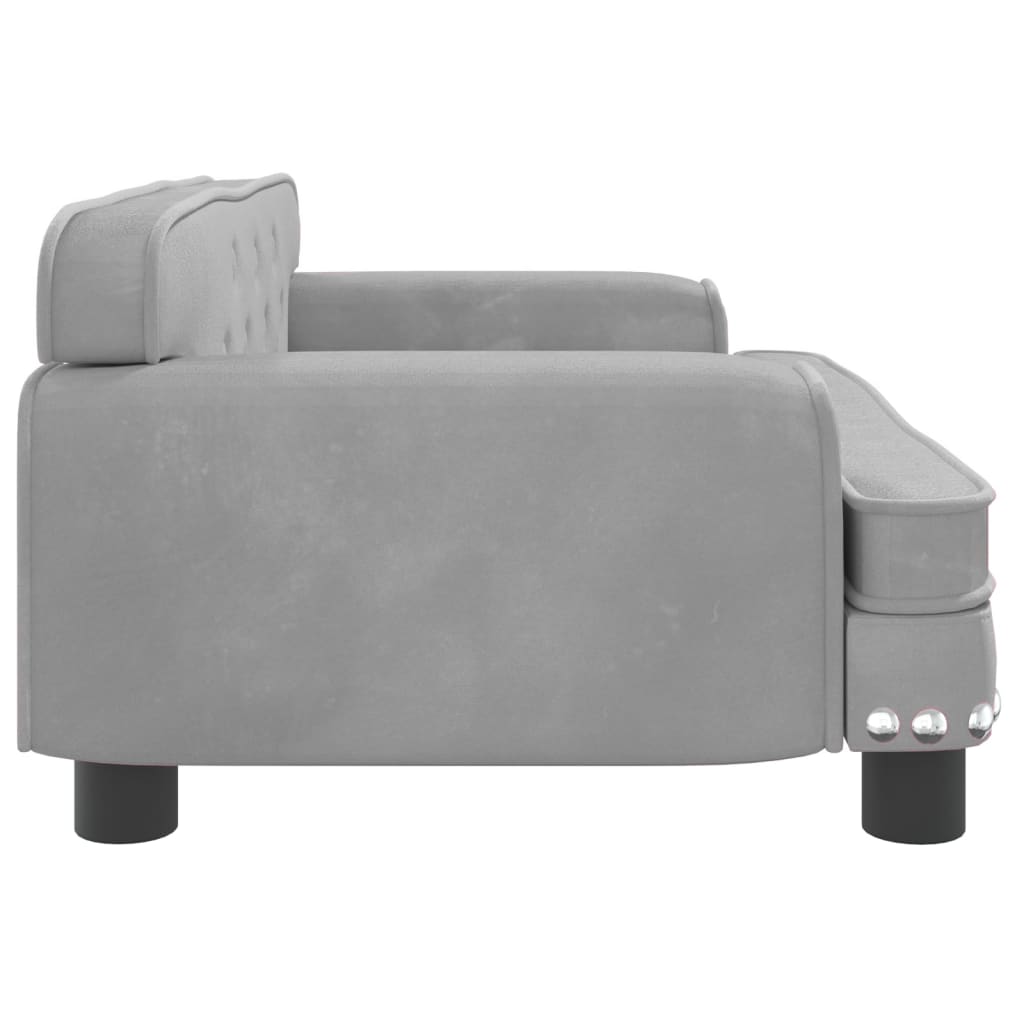 Kids Sofa Light Grey 70x45x30 cm Velvet - Newstart Furniture