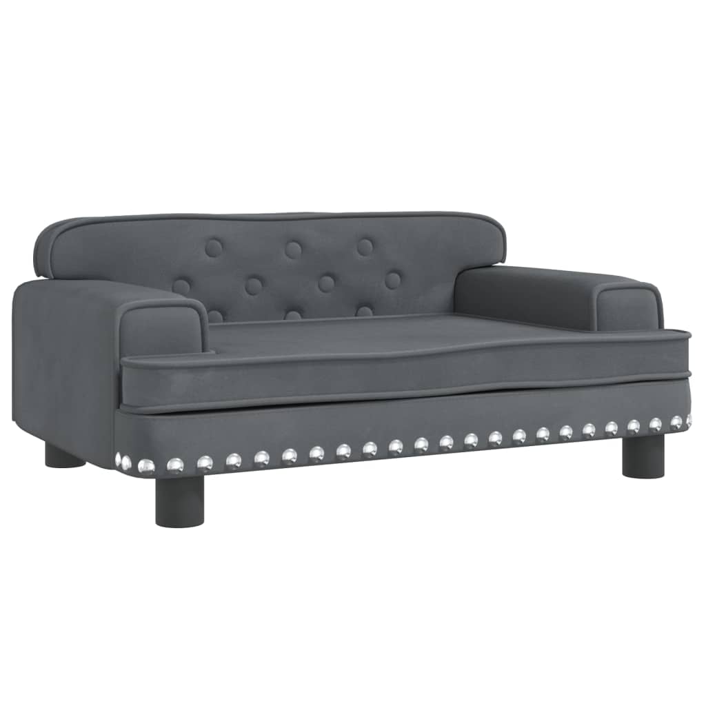Kids Sofa Dark Grey 70x45x30 cm Velvet - Newstart Furniture