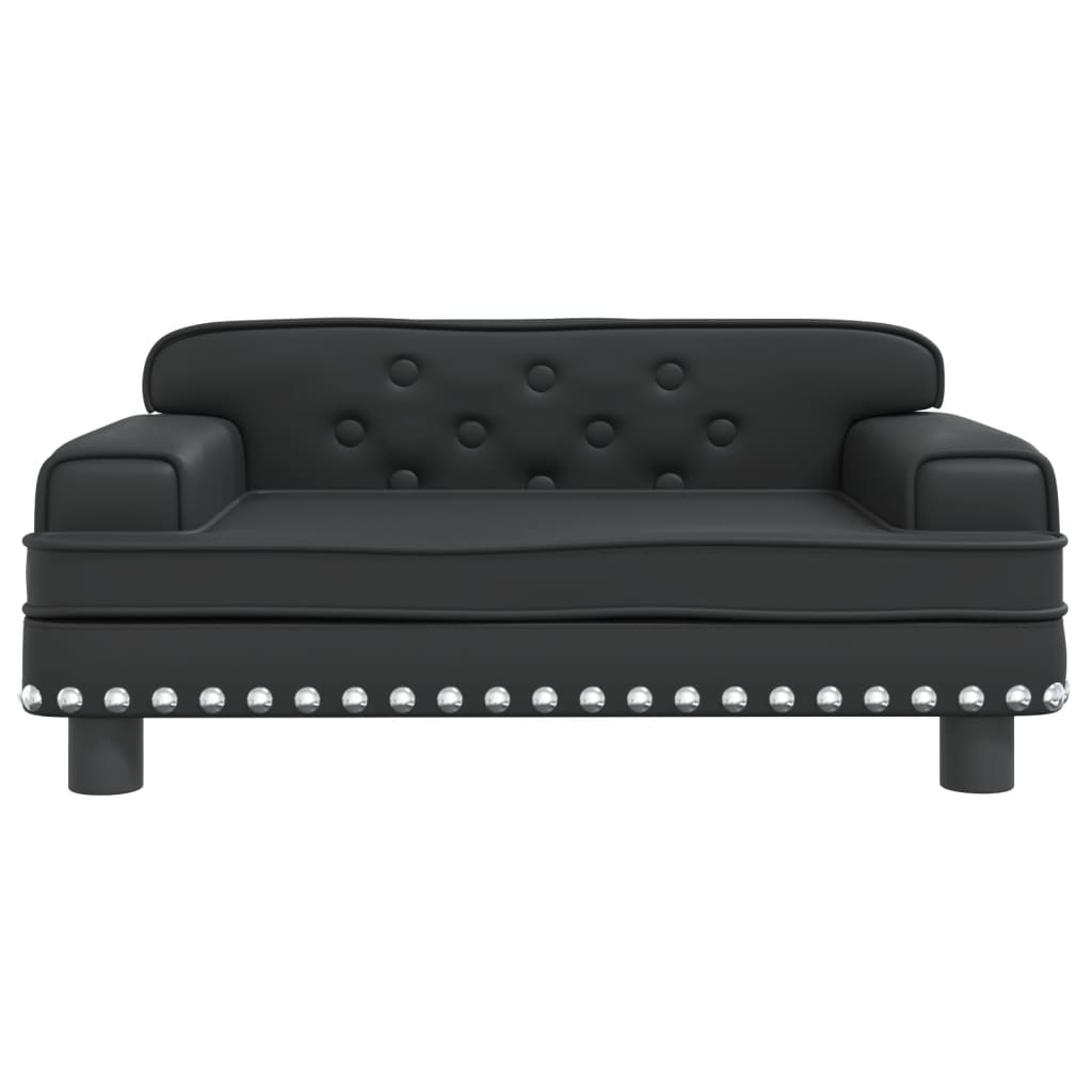Kids Sofa Black 70x45x30 cm Faux Leather - Newstart Furniture