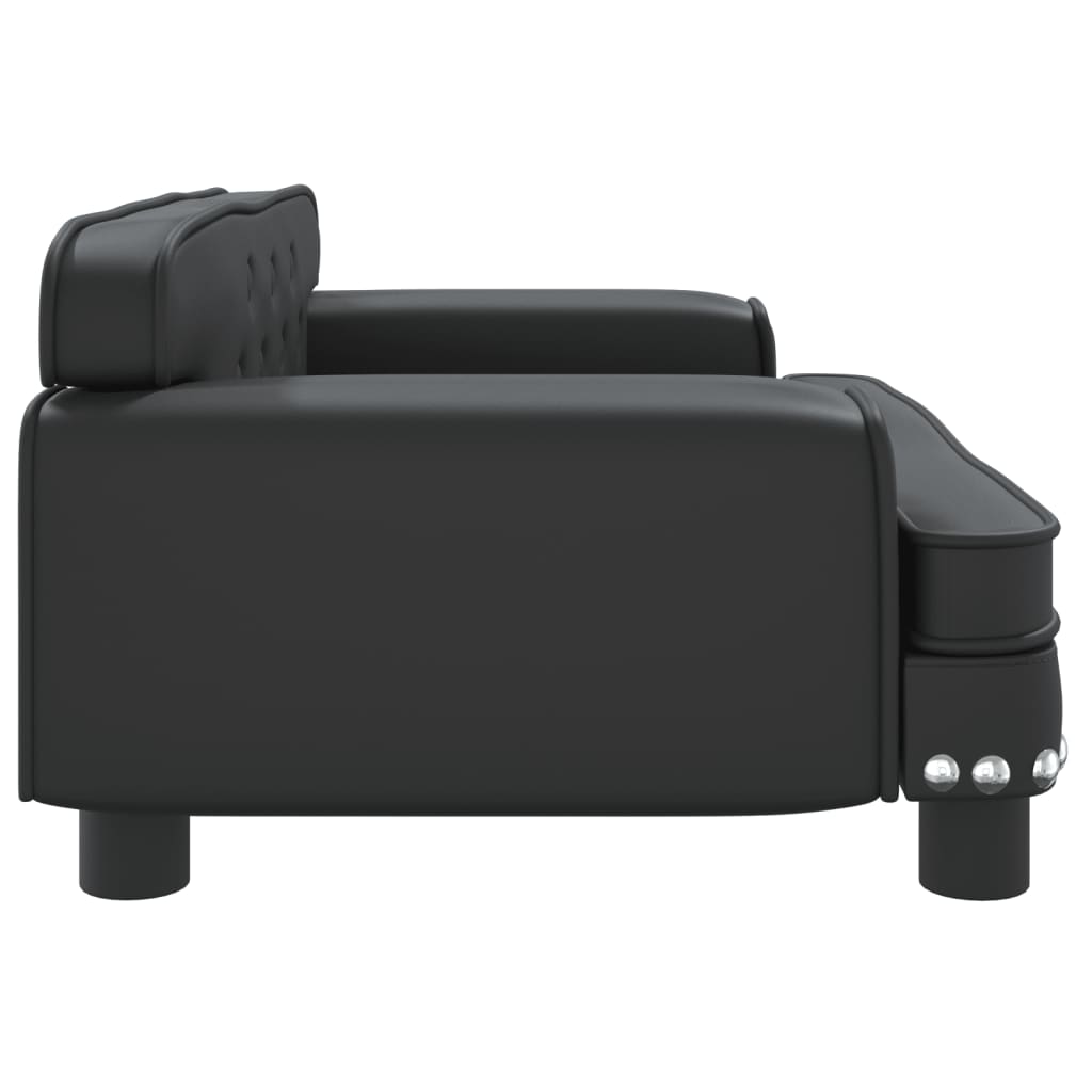 Kids Sofa Black 70x45x30 cm Faux Leather - Newstart Furniture