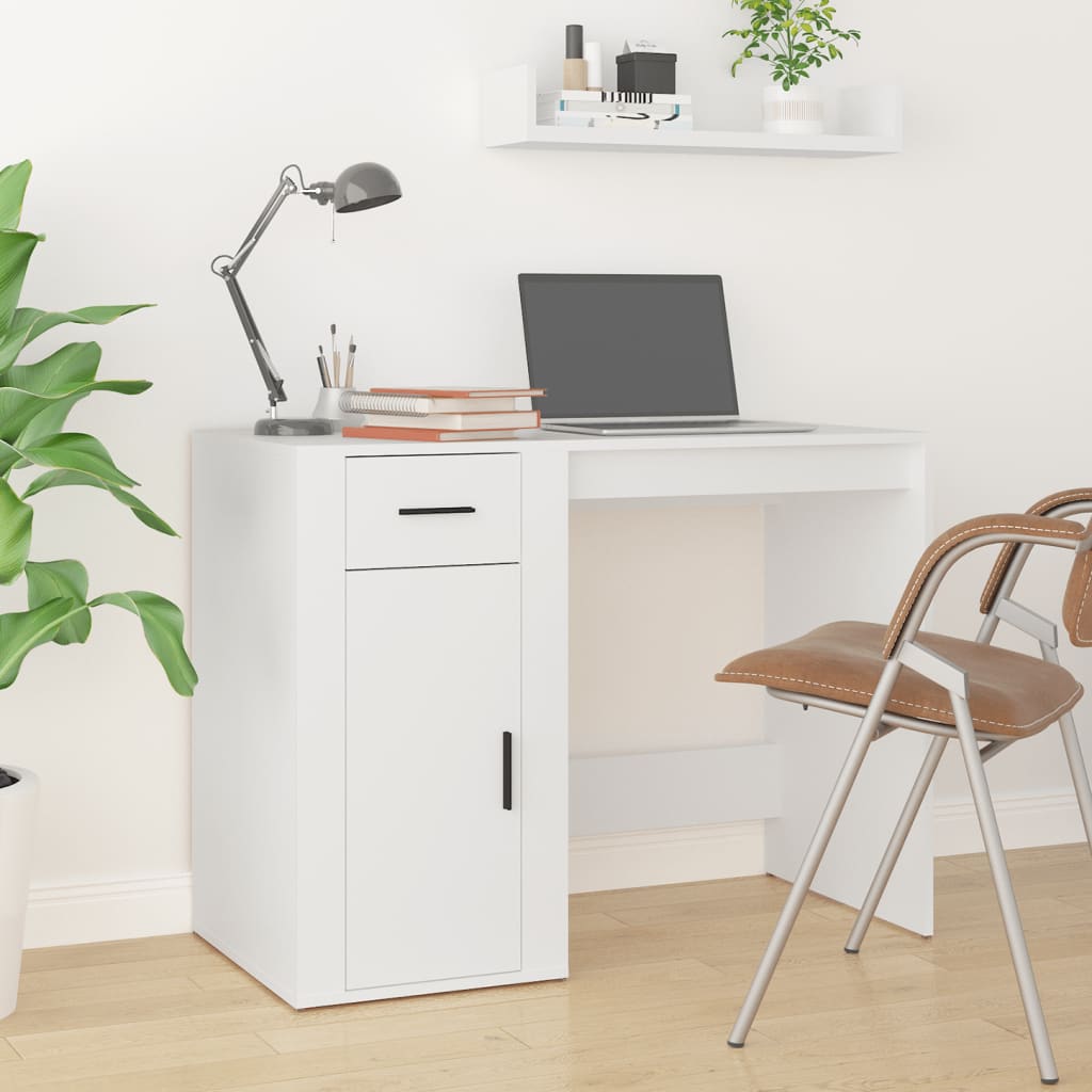Desk White 100x49x75 cm Engineered Wood - Newstart Furniture