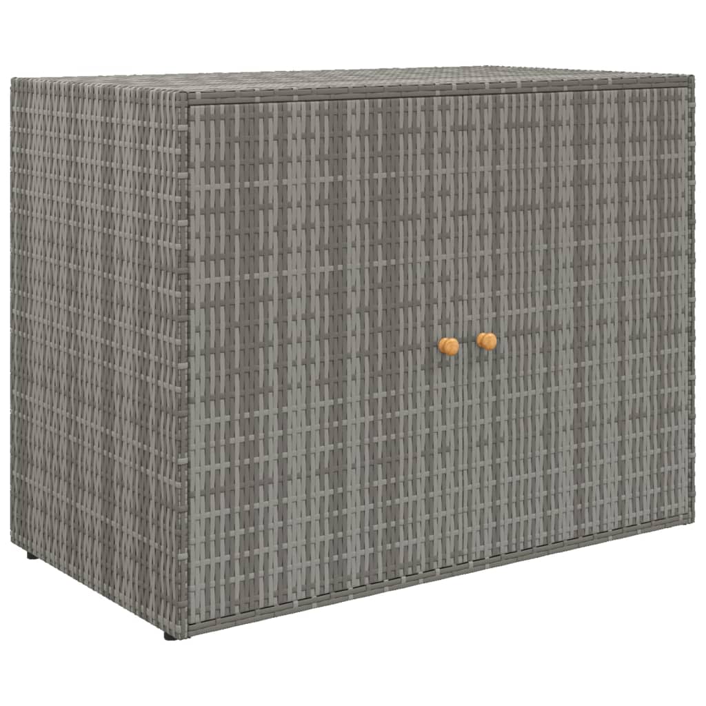 Garden Storage Cabinet Grey 100x55.5x80 cm Poly Rattan - Newstart Furniture