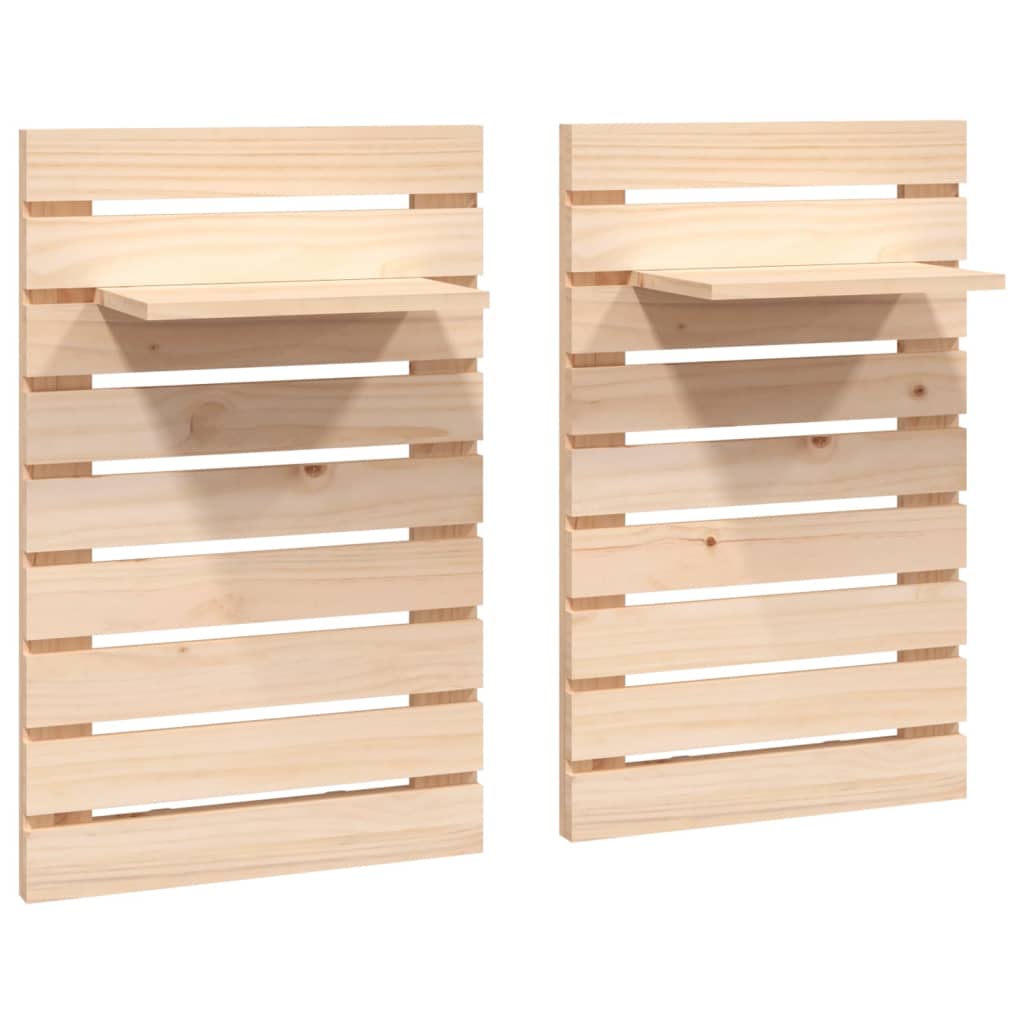 Wall-mounted Bedside Shelves 2 pcs Solid Wood Pine - Newstart Furniture