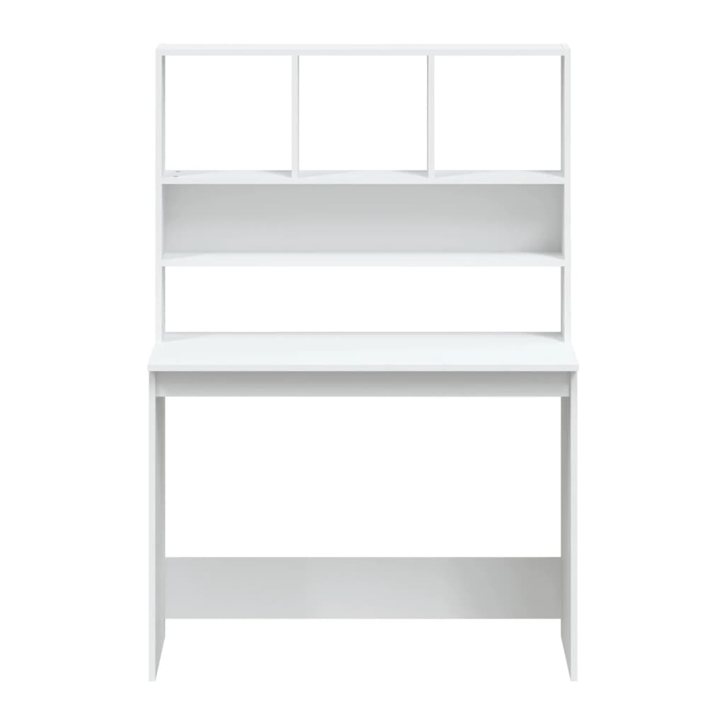 Desk with Shelves White 102x45x148 cm Engineered Wood - Newstart Furniture