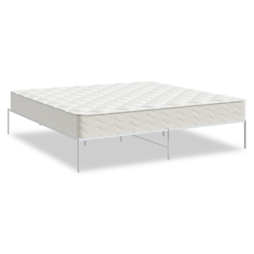 Metal Bed Frame White 183x203 cm King - Newstart Furniture