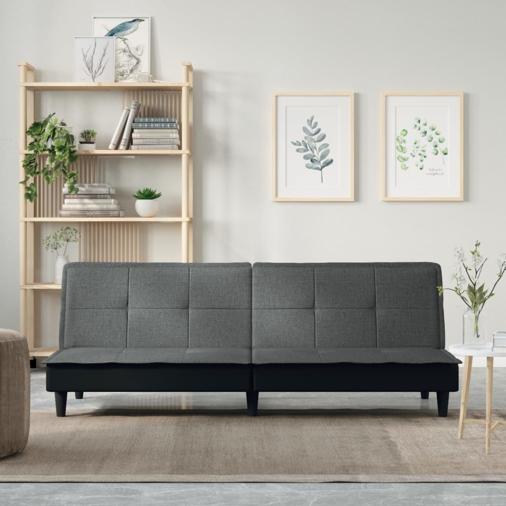 Sofa Bed Dark Grey Fabric - Newstart Furniture