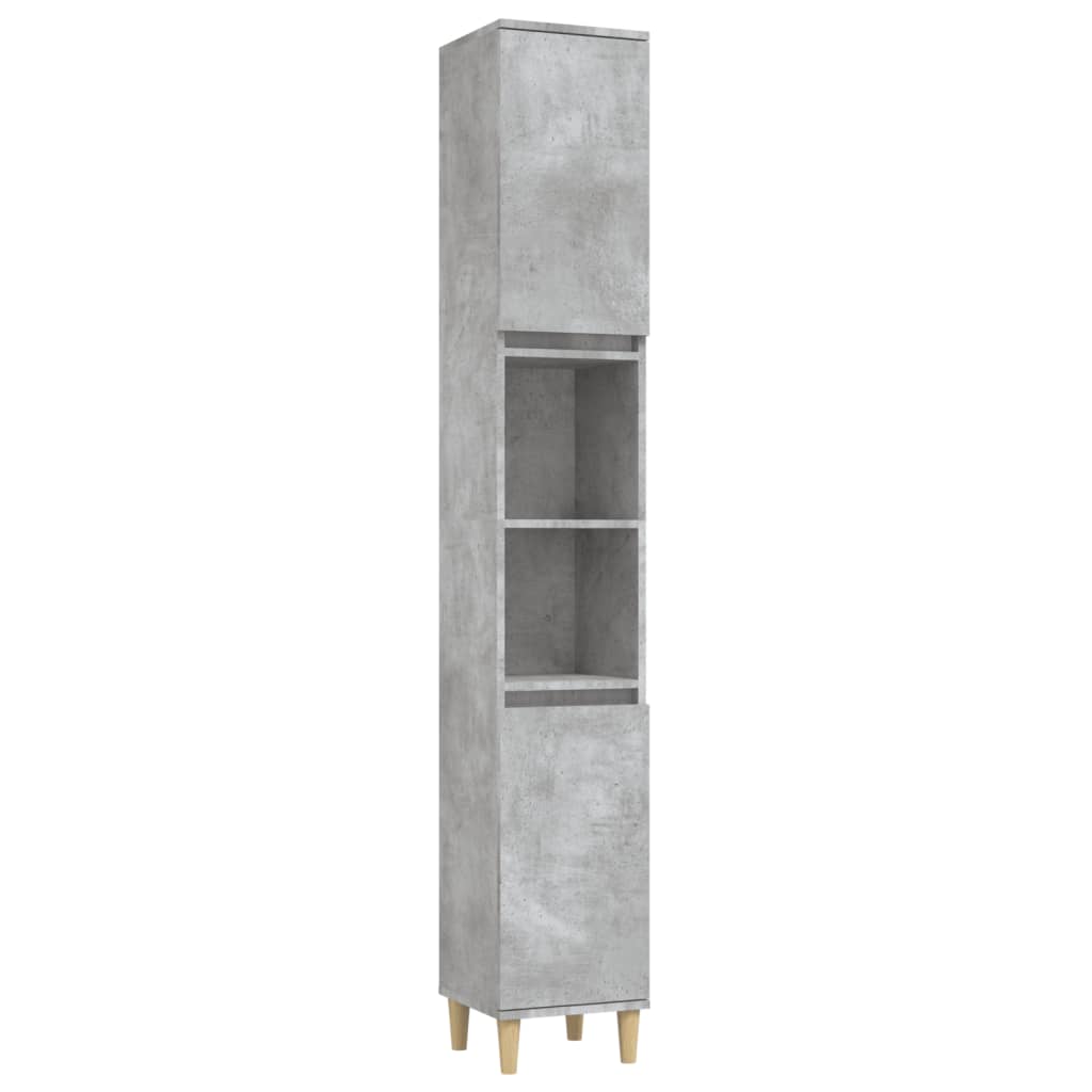 Bathroom Cabinet Concrete Grey 30x30x190 cm Engineered Wood - Newstart Furniture