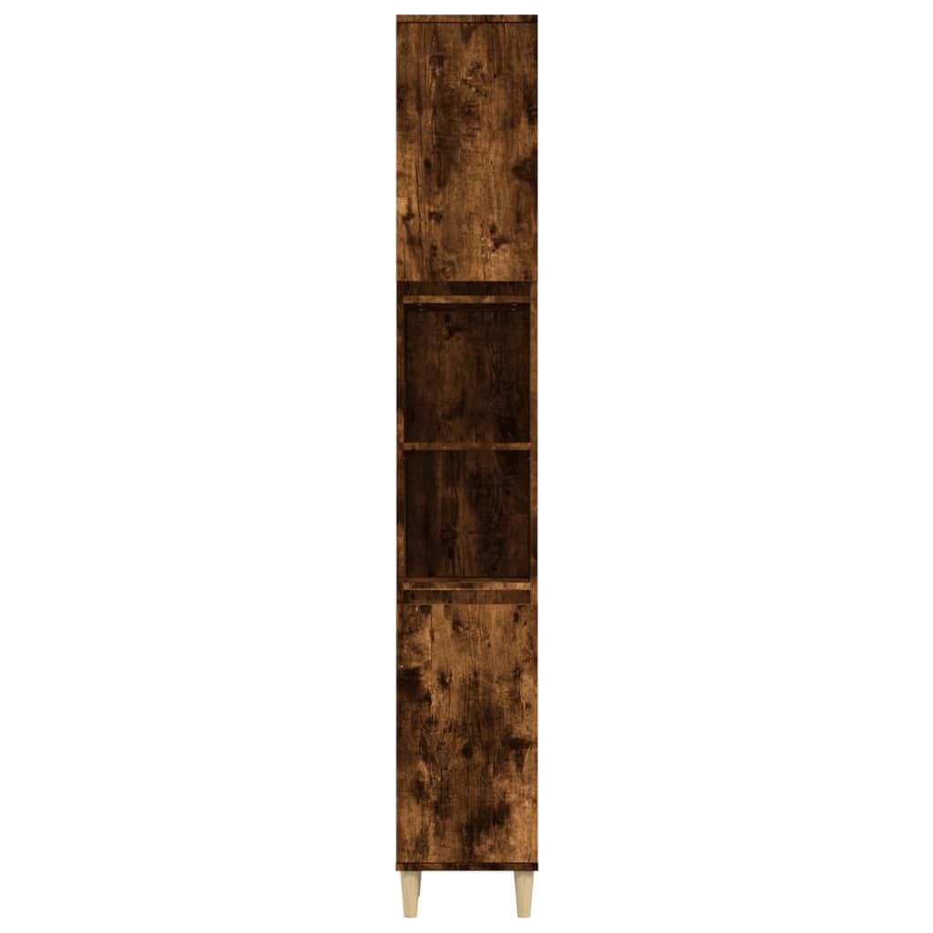 Bathroom Cabinet Smoked Oak 30x30x190 cm Engineered Wood - Newstart Furniture