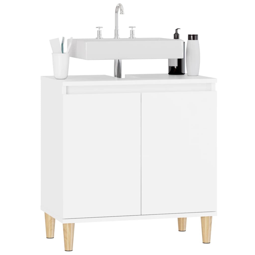 Sink Cabinet White 58x33x60 cm Engineered Wood - Newstart Furniture