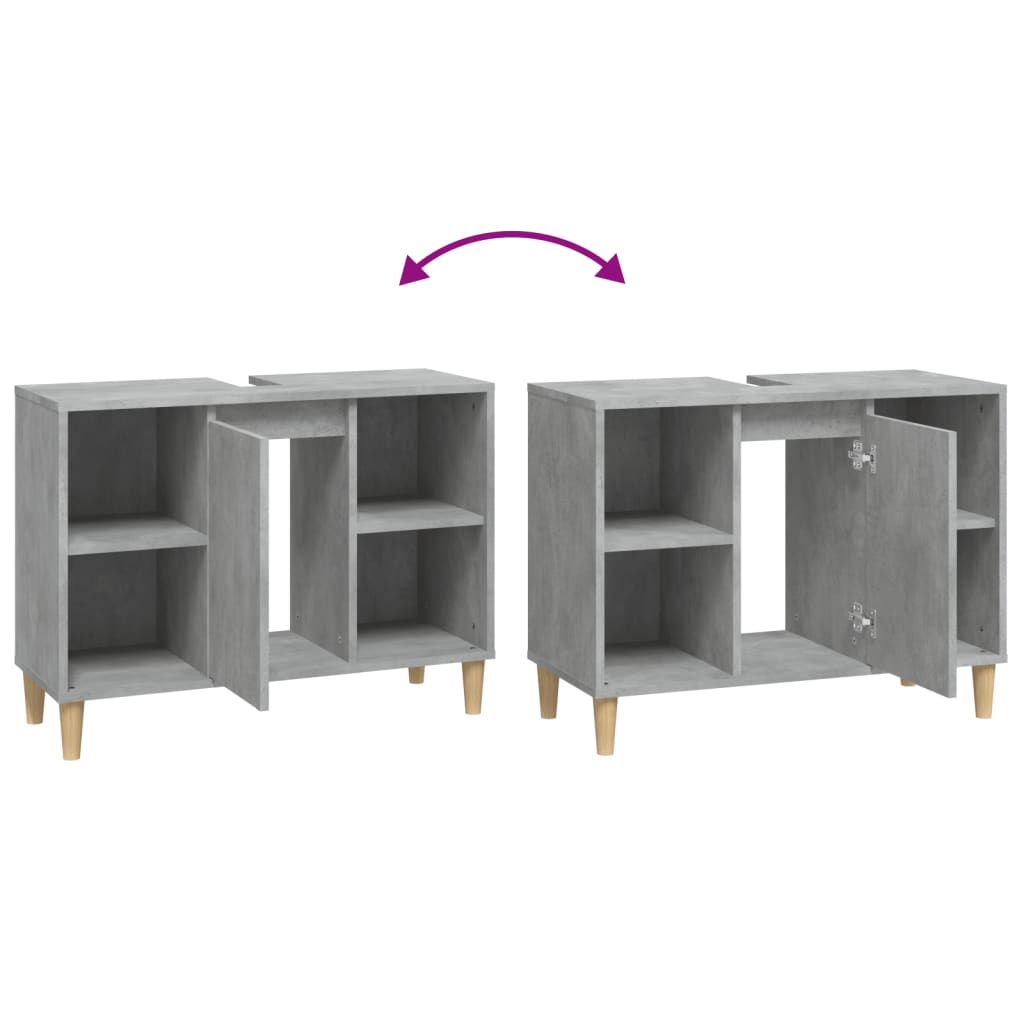 Sink Cabinet Concrete Grey 80x33x60 cm Engineered Wood - Newstart Furniture